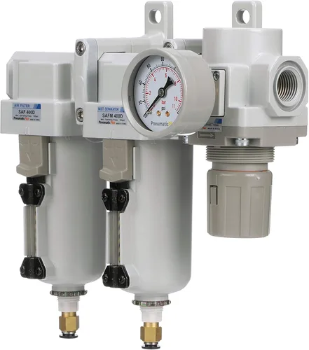 Vista 3 de PneumaticPlus SAU430-N06DG-MEP Sistema de secado de aire de tres etapas Filtro de aire de partículas, filtro coalescente, regulador de presión