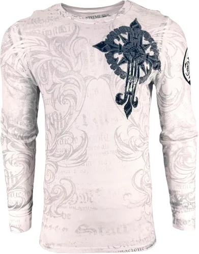 Vista 2 de Xtreme Couture by Affliction - Camisa térmica de manga larga para hombre Blanco (Hércules)