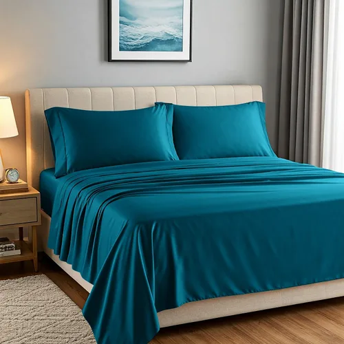 Vista 33 de Carressa Linen Juego de 2 fundas de almohada 100% de algodón egipcio de la serie 1500 de lujo tamaño estándar/Queen (beige), suaves como la seda