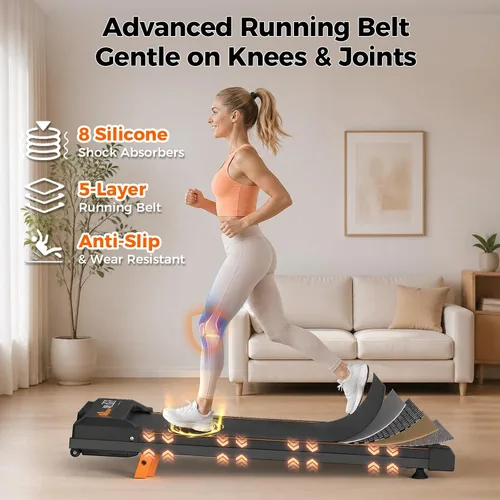 Vista 6 de Caminadora para el hogar y la oficina - Cinta de correr para debajo del escritorio con 6% de inclinación manual, control remoto, pantalla LED, motor