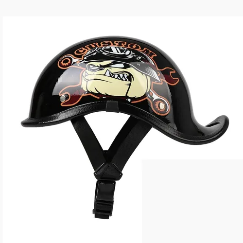 Vista 15 de Medio casco de motocicleta vintage, aprobado por el DOT, para adultos, casco convertible vintage para scooters, ciclomotores, cascos de motocicleta
