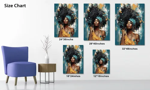 Vista 50 de Arte de pared afroamericano, decoración de rey y reina bailarín negro para sala de estar, arte de pareja de amor negro para dormitorio, lienzo