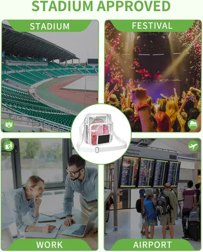 Vista 19 de MAY TREE Bolsa de mensajero transparente aprobada para estadios, eventos, conciertos, deportes, trabajo