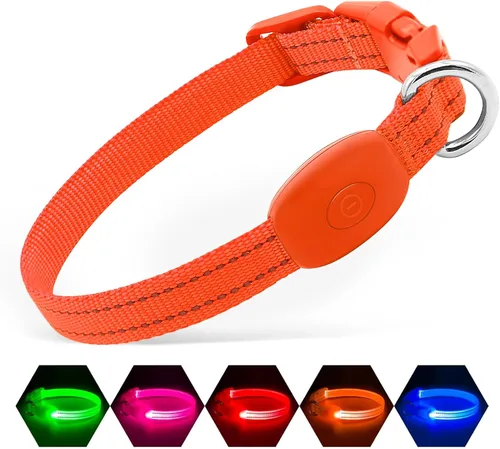 Vista 17 de Illumifun Collar LED para Perros Pequeños - Collar de Seguridad para Perros con Luz Recargable por USB, Collar con Luz de Correa de Nailon Ajustable