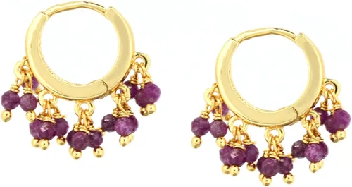 Vista 15 de Gempires Aretes de Cuentas de Piedras Preciosas Naturales de Cristal Ligeros Elegantes Hechos a Mano Joyería Hipoalergénica Chapada en Oro Diseño