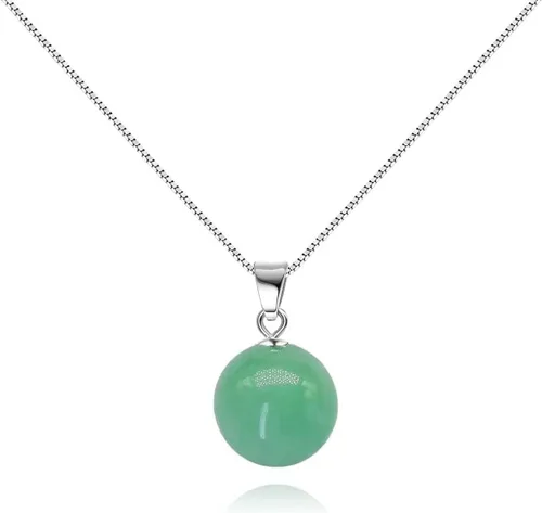 Vista 15 de Collar con colgante de cristal de plata de ley 925, collar de cristal curativo ajustable para mujer
