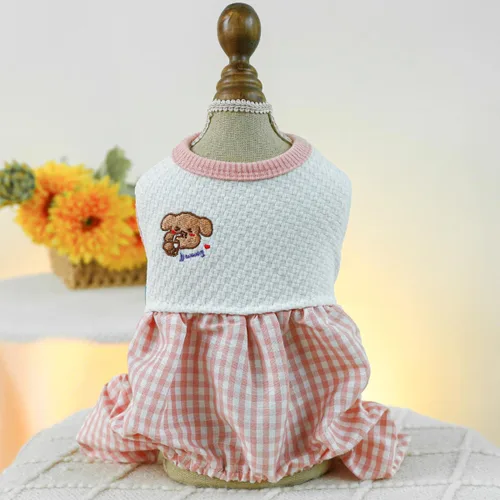 Vista 8 de Ropa de invierno para perro, camisas para mascotas, elegante mono de pana para perros pequeños, overol con pechera para cachorros, overol clásico