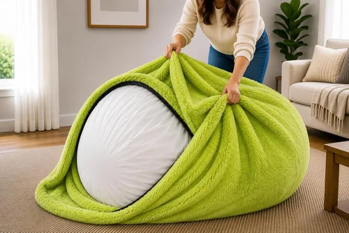 Vista 14 de ULTIMATE SACK Funda de repuesto para puf de 5 pies Gamuza burdeos Solo funda extraíble lavable borgoña ante