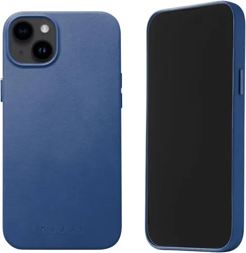 Vista 12 de Mujjo Funda completa de cuero para iPhone 15 Plus, iPhone 14 Plus con MagSafe (negro)