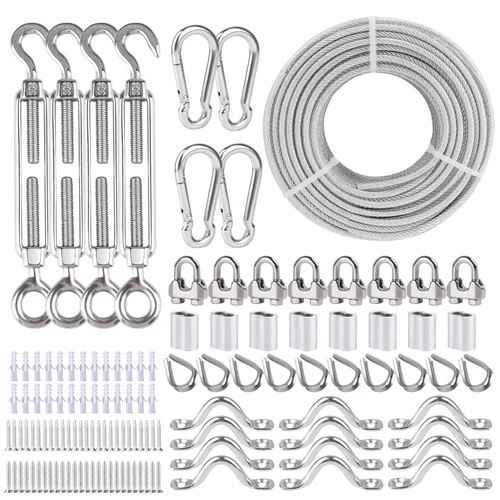 Vista 8 de Cable de 3/16", cable de acero recubierto de PVC de 50 pies