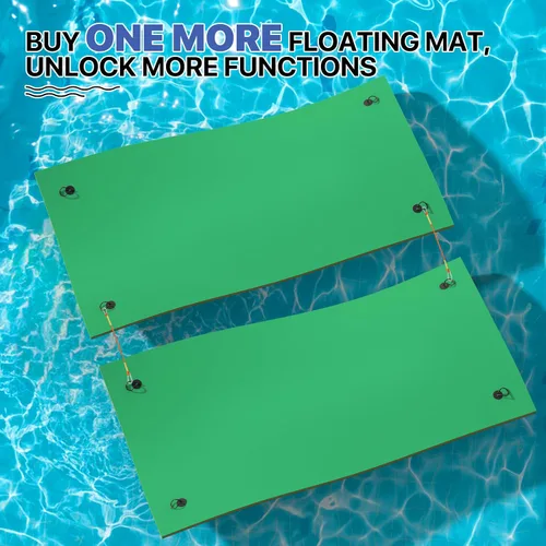 Vista 4 de MADOG - Alfombra de agua flotante para exteriores, para adultos, flotadores gigantes de piscina de 12 pies/18 pies para piscina, lago y océano, 3