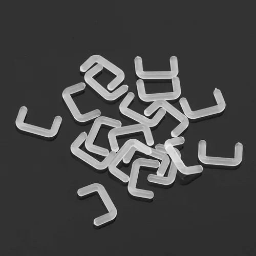 Vista 3 de PiercingJ 20 piezas de 14G 16G Bioflex Clear Bioflex Septum Anillos Retenedores Flexible Acrílico Anillo de nariz Retenedor en forma de U Piercing