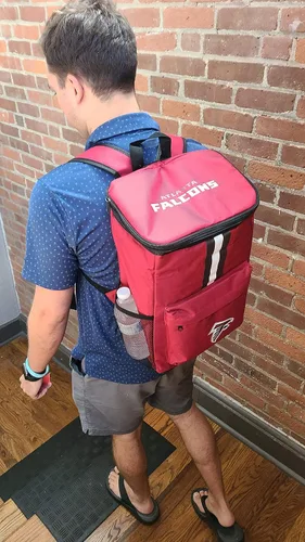 Vista 3 de FOCO Atlanta Falcons - Mochila hielera portátil de lados suaves, bolsa aislada con capacidad para 36 latas, equipo de fútbol, muestra tu espíritu