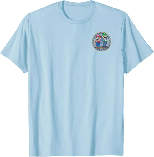 Vista 37 de Super Mario Bros Luigi Left Chest Since 1985 - Camiseta gráfica Negro