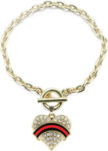 Vista 70 de Inspired Silver - Pulsera de oro con dije de corazón pavé con joyas de circonita cúbica