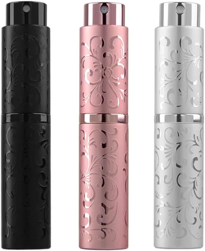 Vista 6 de Botella de perfume de viaje de 0.3 fl oz, atomizador de perfume recargable, botella de perfume recargable, miniperfume de viaje, recargable, 3 unids