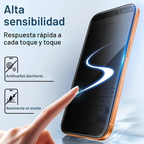 Vista 6 de JETech Protector de pantalla de privacidad para iPhone 17 Pro Max de 6,9 pulgadas, película de vidrio templado antiespía con herramienta de fácil