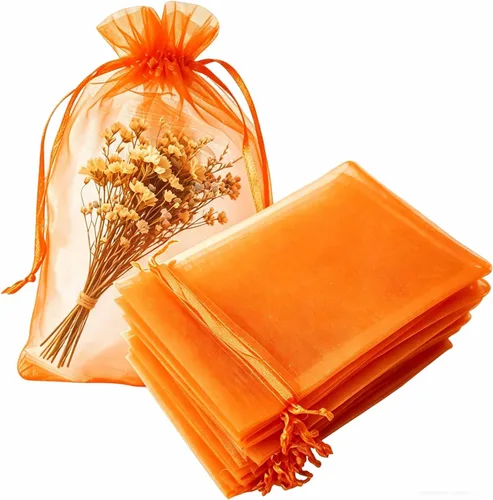 Vista 8 de Juego de 50 bolsas de organza de regalo con cordón azul aguamarina de 4 x 6 pulgadas para baby shower, Navidad, boda, recuerdos de fiesta, despedida