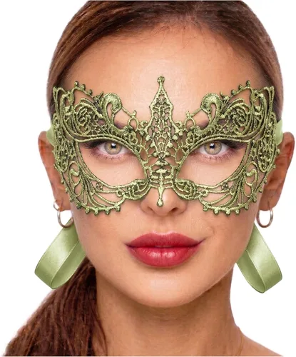 Vista 82 de Masquerade Mask For Women Lace Masquerade Mask for Masquerade Party, Proms, Venetian Party, Mardi Gras, Halloween & Cosplay Ana Bg Pluma de Pavo Real