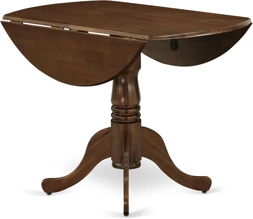 Vista 6 de East West Furniture DLGA3-AWA-03 - Juego de mesa de comedor de 3 piezas que contiene una mesa de cocina redonda con gotas y 2 sillas Parson, 42 x 42