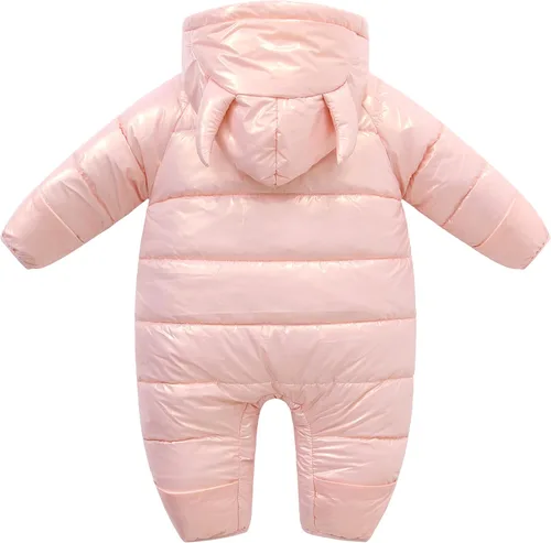Vista 2 de Traje de nieve grueso de invierno para bebé con lindo estampado de dibujos animados con capucha impermeable ropa de nieve