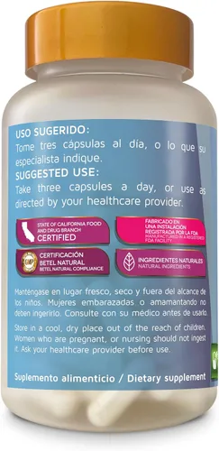 Vista 3 de Premium Glicinato de Magnesio por Betel Natural - 1500 mg Puro sin Rellenos - Apoyo Muscular y Nervioso - Glicinato de magnesio 1500 mg puro sin