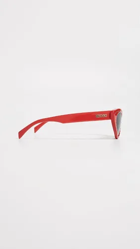 Vista 5 de Moschino Gafas de sol puntiagudas con ojo de gato para mujer, rojogris azul, talla única