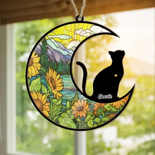Vista 39 de Adorno Conmemorativo Personalizado para Gatos - Regalos de Condolencia para la Pérdida de Gatos, Regalos Conmemorativos para Gatos, Adornos