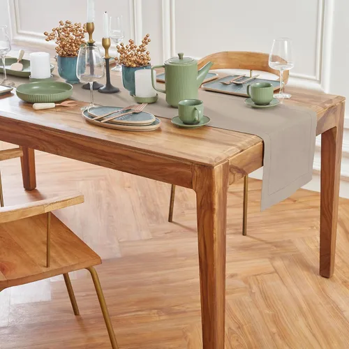 Vista 9 de Solino Home Camino de mesa de lino natural de 72 pulgadas de largo, 100% lino puro con vainica, peso medio, 14 x 72 pulgadas para cómoda, comedor