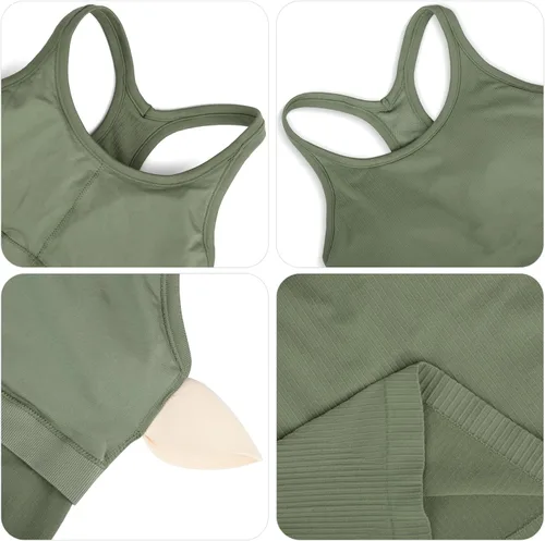 Vista 31 de sphinx cat - Camiseta corta de entrenamiento para mujer, camiseta sin mangas, acanalada, con espalda cruzada y brasier integrado