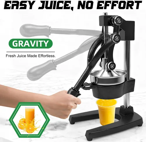 Vista 2 de Máquina Exprimidora Manual, Prensa Manual Comercial de Servicio Pesado de Hierro Fundido, para Jugo de Naranja Lima Limón Granada, Fácil de Usar