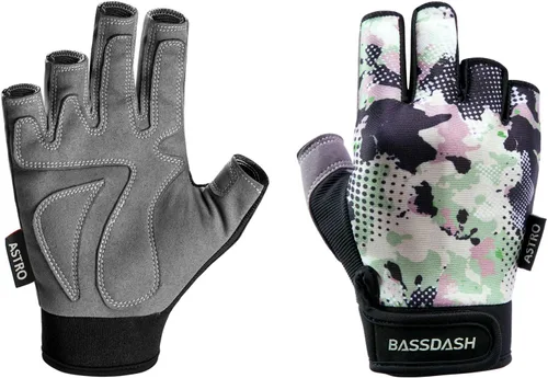 Vista 8 de BASSDASH Guantes de pesca Astro para hombres y mujeres, guantes sin dedos para pesca deportiva, kayak, remo, vela, MTB