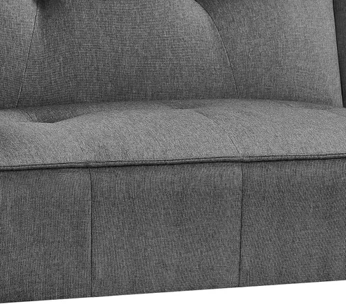 Vista 9 de Yaheetech Sofá cama, sofá cama, sofá convertible moderno, futón, sofás, cama, plegable, de tela de lino, sillón reclinable para sala de estar, gris