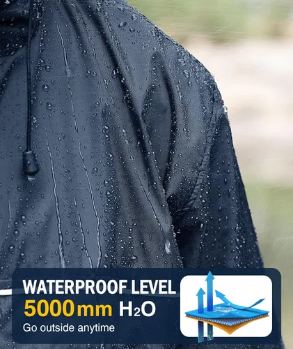 Vista 53 de SWISSWELL Chaqueta impermeable para hombre, rompevientos, ligera con capucha para uso diario casual