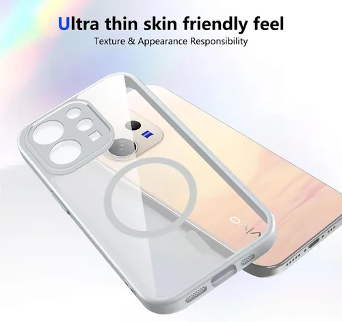 Vista 296 de Funda magnética transparente compatible con Xiaomi 17T, color negro 2 en 1 PC + TPU cubierta de teléfono a prueba de golpes, carcasa protectora