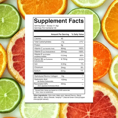 Vista 4 de 310 Nutrition Péptidos de colágeno para mujeres y hombres – Colágeno hidrolizado alimentado con pasto con ácido hialurónico, resveratrol, vitamina C