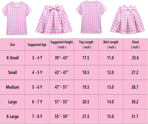 Vista 4 de Wekoyaee Disfraz rosa para niñas, disfraz de fiesta elegante
