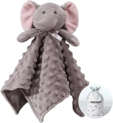 Vista 18 de CREVENT Manta de seguridad facial de animales de felpa suave para niños y niñas, gran regalo para cumpleaños, baby shower (perro azul + etiqueta)