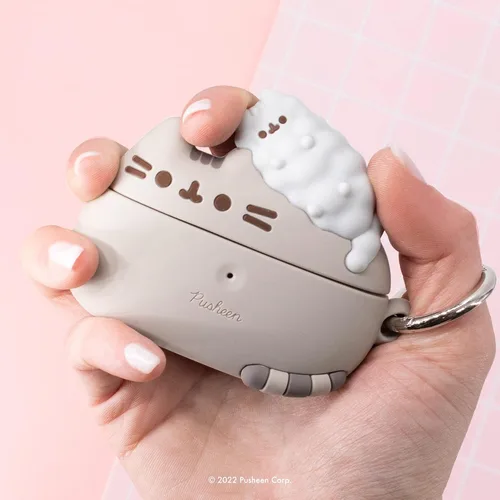 Vista 3 de Pusheen - Funda compatible con AirPods Pro [Pusheen & Stormy] + dije de teléfono Pusheen [15 aniversario]