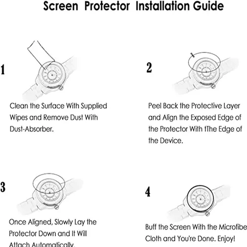 Vista 6 de Lamshaw Bravo XL - Protector de pantalla para reloj inteligente, [3 unidades] Película protectora de pantalla de vidrio templado 9H compatible