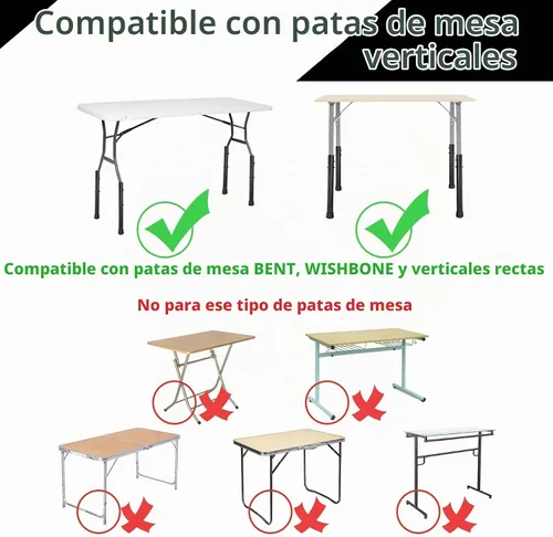 Vista 2 de Paquete de 4 extensores de patas de mesa, elevadores ajustables para patas de mesa, extensiones de patas de escritorio de acero resistente negro