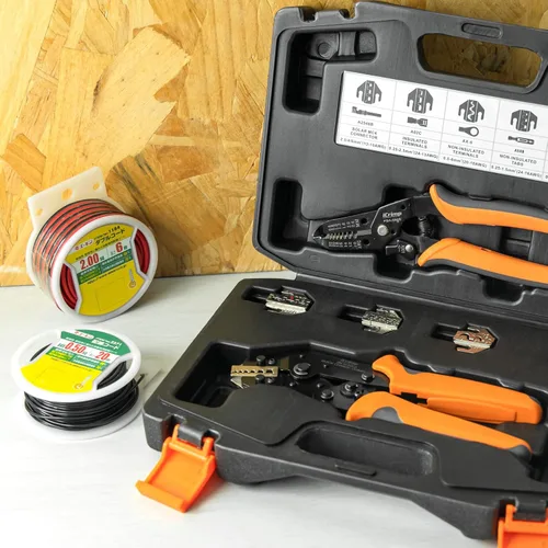 Vista 8 de iCrimp - Kit de herramientas de crimpado de trinquete de cambio rápido, kit de servicio automotriz, para prensar conector IWS4, terminales aislados