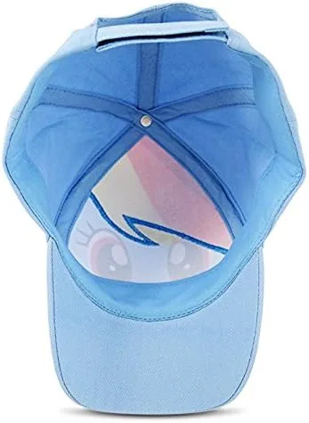 Vista 6 de Hasbro Little Girls My Little Pony - Gorra de béisbol de algodón, diseño de arco iris, orejas dimensionales, edad de 2 a 7 años, Azul
