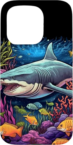 Vista 14 de iPhone 16 Tiger Shark Sea Ocean Underwater Shark Lover Case
