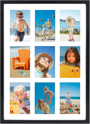 Vista 10 de WIFTREY 2 Pack 4x6 Picture Frames Collage with 4 Openings, Display Eight 4 x 6 Photo Pictures for Wall Mounting, Black