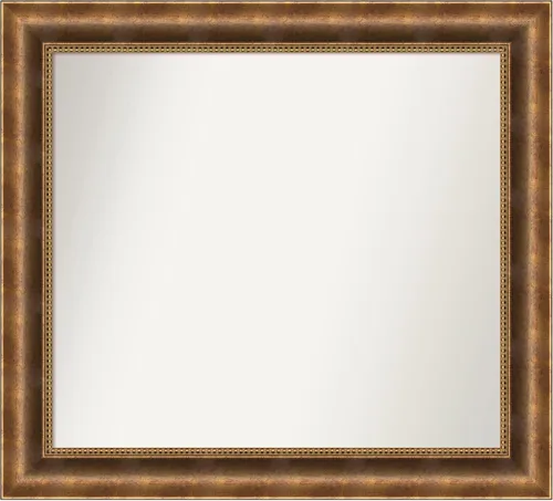Vista 979 de Amanti Art Espejo de pared personalizado no biselado (25 x 25 pulgadas), marco de bronce acentuado, varios tamaños personalizados, espejo de baño