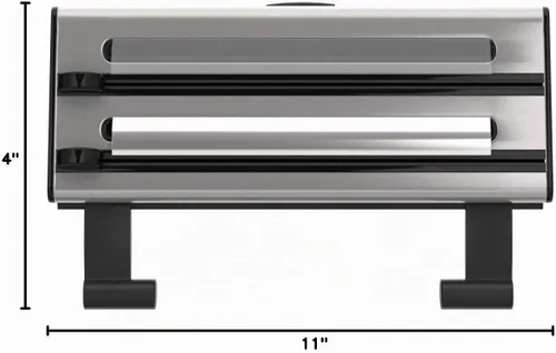 Vista 8 de Emsa Dispensador Triple Rollo "Contura" de Acero Inoxidable, Plata/Negro