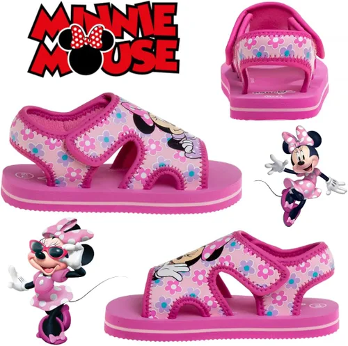 Vista 5 de Disney Sandalias de Minnie y Mickey Mouse Zapatos de verano para niños Correa ajustable para playa, puntera abierta, tobogán deportivo, atlético