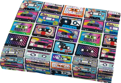 Vista 3 de Nickelodeon Splat/Nick 90's Mix Tape - Juego de sábanas de 3 piezas, súper suave, tamaño individual, Varios