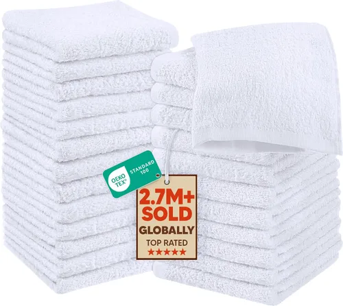 Vista 12 de Utopia Towels Juego de 12 paños de algodón – 100% algodón hilado en anillo, paños de franela de alta calidad, altamente absorbentes y suaves al